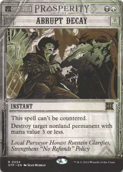 MTG Abrupt Decay Normal NM Outlaws of Thunder Junction: Breaking News Magic 34 - Image 1