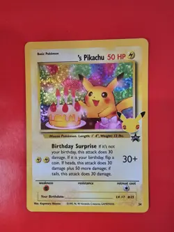 POKEMON TCG BIRTHDAY PIKACHU 24 BLACK STAR PROMO HOLO NM CELEBRATIONS - Image 3