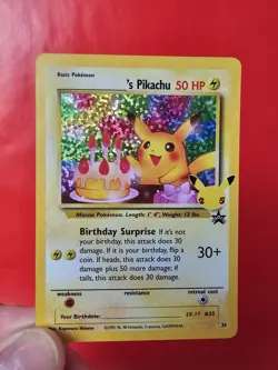 POKEMON TCG BIRTHDAY PIKACHU 24 BLACK STAR PROMO HOLO NM CELEBRATIONS - Image 5