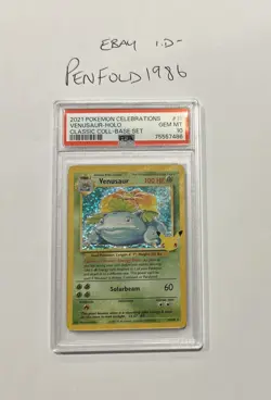 Pokemon TCG Celebrations 2021 Venusaur Classic Collection Rare 15/102 PSA 10 - Image 1