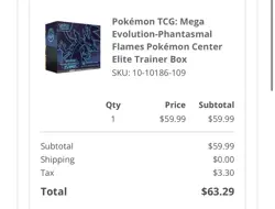 PRESALE Pokemon Center Phantasmal Flames Elite Trainer Box Sealed Confirmed B! - Image 1