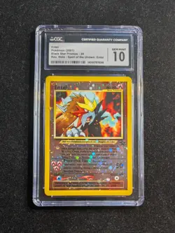 2001 Pokemon Spell of the Unown Entei Black Star Promo Reverse Holo #34 CGC 10 - Image 1