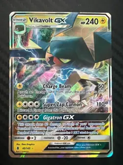 Pokemon TCG Vikavolt GX Sun & Moon: Guardians Rising 45/145 Holo Ultra Rare LP - Image 1