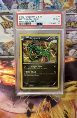 PSA 6 Rayquaza Holo Rare EX-MT 2012 Pokemon TCG B & W Dragon Vault 11/20 - Image 1