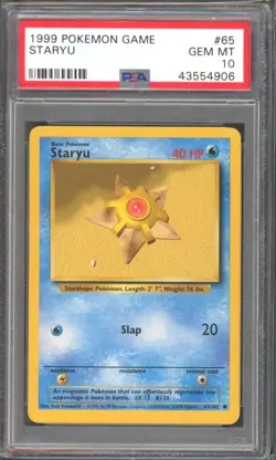 STARYU #65 PSA 10 1999 POKEMON Base Set Unlimited WOTC - Image 1