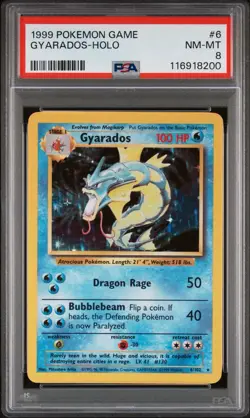1999 Pokemon Base Set - Gyarados #6 - Holo - PSA 8 - Image 2