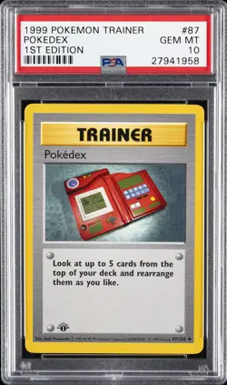 1999 POKEMON GAME 1ST ED #87 POKEDEX PSA 10 - Image 1