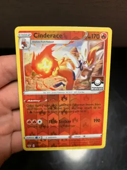 Cinderace Reverse holo Pokemon League Play Stamped 034/202 Sword & Shield (2020) - Image 2