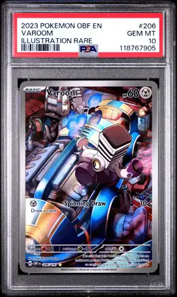 2023 POKEMON OBF EN-OBSIDIAN FLAMES ILLUSTRATION RARE #206 VAROOM PSA 10 - Image 1
