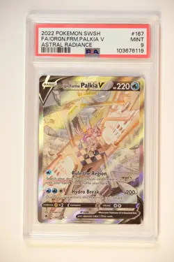2022 POKEMON SWORD & SHIELD ASTRAL RADIANCE FULL ART/ORIGIN FORME PALKIA V PSA 9 - Image 1