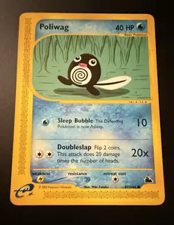 Pokemon Skyridge Poliwag 87/144 - Vintage TCG 2003 (non holo) - NM+ Condition - Image 1