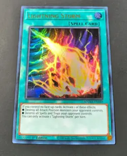 Yu-Gi-Oh! Lightning Storm Ultra Rare Spell Card Holo MAMA-EN089 1st Edition NM - Image 1