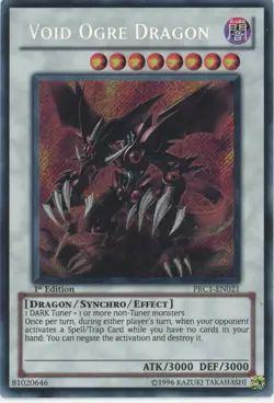Yugioh Void Ogre Dragon PRC1-EN021 Secret Rare 1st Edition LP - Image 1