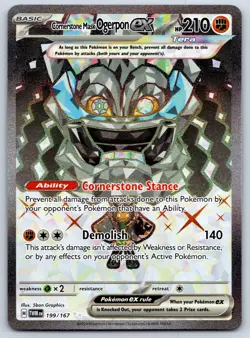 Cornerstone Mask Ogerpon ex - Full Art 199/167 Twilight Masquerade Pokemon Card - Image 1