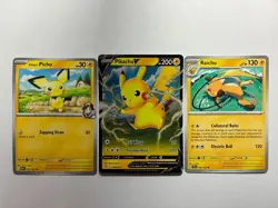 Pikachu Holo Ultra Rare 086/264 Pichu Raichu Evolution 3 Card Set Pokemon TCG - Image 1
