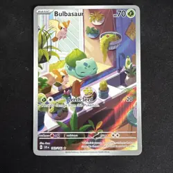 Pokemon TCG Bulbasaur Stellar Crown Illustration Rare Card 143/142 NM Condition - Image 1