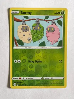 POKEMON BURMY #009/172 COMMON REVERSE HOLOFOIL BRILLIANT STARS NM CARD - Image 1