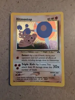 Pokemon TCG Hitmontop Holo Rare Card Neo Discovery 3/75 NM Condition - Image 1