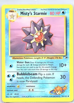 Misty's Starmie 56/132 Non Holo Gym Heroes - Pokemon Card - LP - Image 1