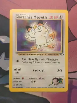 Giovanni's Meowth 74/132 Gym Challenge Set Pokemon Card LP - Image 1