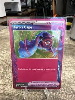 Pokemon TCG Hero's Cape 152/162 Temporal Forces Ace Spec Rare Holo Card - Image 1