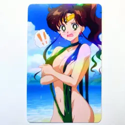Sailor Moon, Sailor Jupiter Sexy Doujin Waifu Girl Anime Art Goddess Card - Image 1