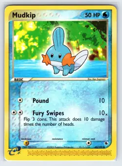 Mudkip 60/109 EX Ruby & Sapphire Pokemon Card e-Series Non Holo Common - Lp - Image 1