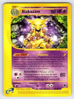 Alakazam 33/165 2002 Expedition Pokemon Card TCG Vintage WOTC Non Holo Rare VLP - Image 1