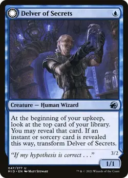 MTG Delver of Secrets - [MID] Innistrad: Midnight Hunt #47 NM Near Mint Regular - Image 1