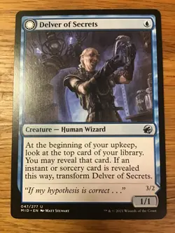 MTG Delver of Secrets - [MID] Innistrad: Midnight Hunt #47 NM Near Mint Regular - Image 2