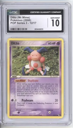 Pokemon Pop Series 3 Ditto (Mr. Mime) 12/17 2006 CGC 10 GEM MINT - Image 1