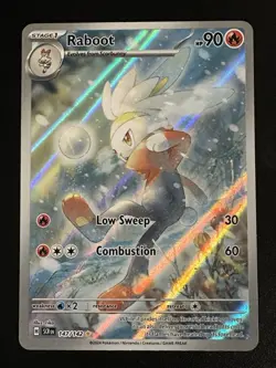 Raboot 147/142 Pokemon Stellar Crown Illustration Rare Full Art Holo Near Mint - Image 1