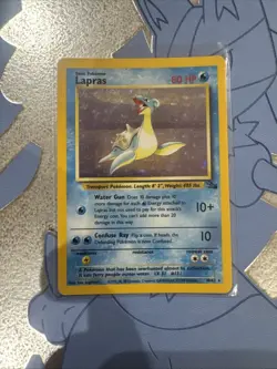 Lapras 10/62 Fossil Set Holo Rare Pokemon WOTC Played - Image 1