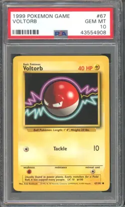 VOLTORB #67 PSA 10 1999 POKEMON Base Set Unlimited WOTC - Image 1