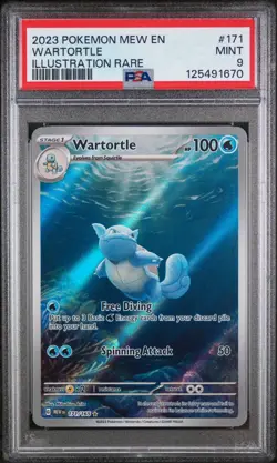 2023 POKEMON MEW EN-151 ILLUSTRATION RARE 171/165 WARTORTLE PSA 9 - Image 1