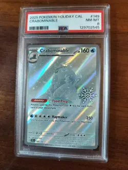 2025 Pokemon Holiday Cal Crabominable- PSA 8 - Image 1