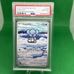2025 POKEMON BLK EN-BLACK BOLT ILLUSTRATION RARE #109 CUBCHOO PSA 10 - Image 1