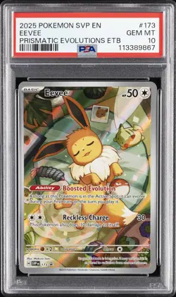 2025 POKEMON SVP EN-SV BLACK STAR PROMO #173 EEVEE PSA 10 - Image 1