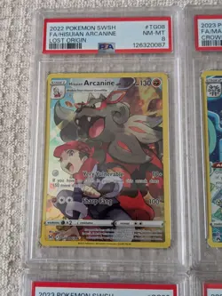 PSA Graded Yellow Boarder Pokemon Cards. 3 Crown Zenith, 1 Lost Origin - Image 3