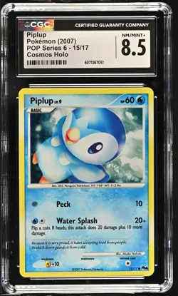 CGC 8.5 Piplup 2007 POP Series 6 15/17 Cosmos Holo Pokemon Card - Image 1