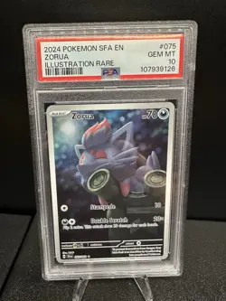 Pokemon TCG Zorua 075/064 Shrouded Fable Illustration Rare Holo Card PSA 10 - Image 1