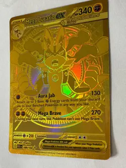 Mega Evolutions Mega Lucario Ex Gold Hyper Rare #188 Pokemon Card - Image 4