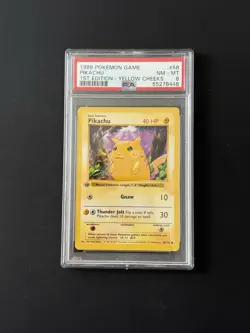 1st Edition Shadowless Pikachu - 58/102 - Base Set Vintage Pokemon Card - PSA 8 - Image 1