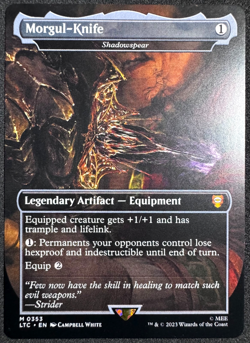 MTG MORGUL-KNIFE SHADOWSPEAR 0353 LORD OF THE RINGS COMMANDER LTC BORDERLESS NM - Image 3