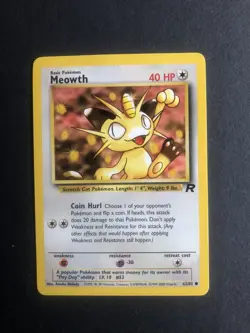 Pokemon TCG Meowth Team Rocket 62 Regular Unlimited Common - Image 1
