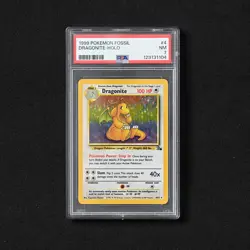 1999 Pokemon Fossil Unlimited Dragonite 4/62 Holo - Graded PSA 7 - Image 1