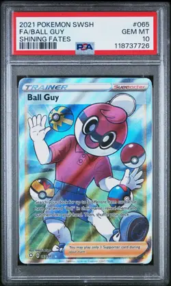 2021 Pokemon Shining Fates Ball Guy Full Art #065 PSA 10 GEM MINT - Image 3