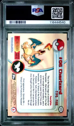 1999 Topps Pokemon T.V. Charizard 6 Foil PSA 7 - Image 2
