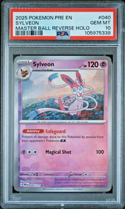 PSA 10 SYLVEON MASTER BALL #40 POKEMON - PRISMATIC EVOLUTIONS - LOW POP! - Image 1
