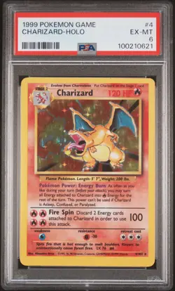 1999 POKEMON GAME #4 CHARIZARD-HOLO PSA 6 - Image 1